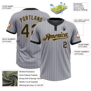 Gray Black Pinstripe Old Gold Two Button Unisex Softball Jersey Custom Team Softball Jersey 3 xgeltm.jpg