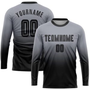 Gray Black Sublimation Long Sleeve Fade Fashion&hellip;