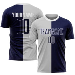 Gray Navy White Sublimation Split Fashion Soccer&hellip;