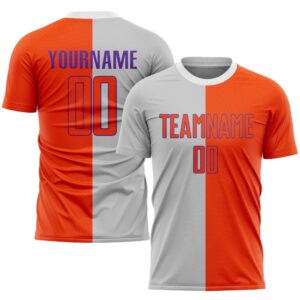 Gray Orange Purple Sublimation Split Fashion Soccer&hellip;