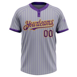 Gray Purple Pinstripe Gold Two Button Unisex Softball Jersey Custom Team Softball Jersey 2 iivx9e.jpg