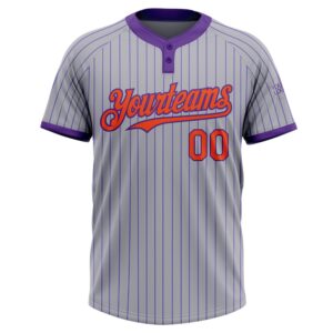 Gray Purple Pinstripe Orange Two Button Unisex Softball Jersey Custom Team Softball Jersey 2 mhfawj.jpg
