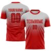 Gray Red Old Gold Sublimation Soccer Uniform Jersey, Custom Team Soccer Jersey Shirt