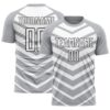Gray White Black Lines Sublimation Soccer Uniform Jersey, Custom Team Soccer Jersey Shirt