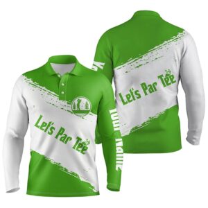 Green And White Men s Golf Polo Shirts Custom Name Let S Par Tee Best Men s Golf Wear Golf Polo Shirt Golf Shirts 2 suryul.jpg