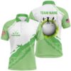 Green And White Men’s Polo Golf Shirts Custom Men’s Golf Ball Clothing, Golf Polo Shirt, Golf Shirts