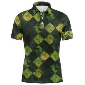 Green And Yellow Argyle Grunge Pattern Men&hellip;