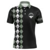 Green Argyle Pattern Santa Golfer Custom Men’s Christmas Best Team Golf Shirts, Golf Polo Shirt, Golf Shirts