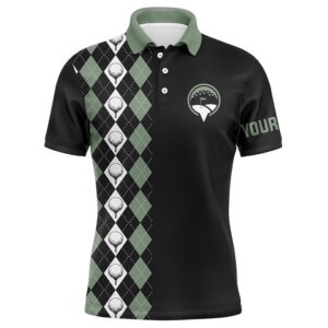 Green Argyle Pattern Black Men’s Golf Polo&hellip;