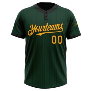 Green Black Pinstripe Gold Two Button Unisex Softball Jersey Custom Team Softball Jersey 2 ehnxbu.jpg