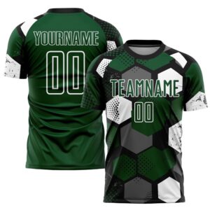 Green Black White Sublimation Soccer Uniform Jersey,&hellip;