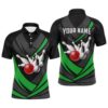 Green Bowling Polo Shirt Team Custom Bowling Polo Shirt For Men & Women, Personalized Bowling Team Shirt