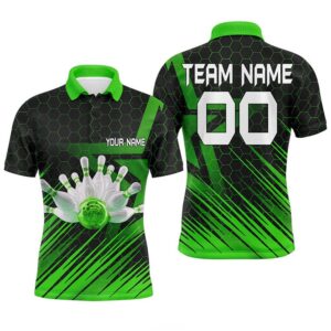 Green Bowling Shirt For Men Custom Polo&hellip;