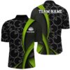 Green Bowling Shirts Men Women Bowling Team Jersey Bowling Zip Shirt, Custom Bowling Team Jersey Shirt