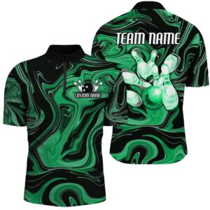 Green Camo Bowling Team Shirts For Men&hellip;