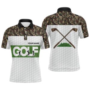 Green Camouflage Men’s Golf Polo Shirts Custom&hellip;