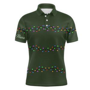 Green Christmas Light Men’s Golf Polo Shirts&hellip;