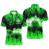 Green Flame Bowling Shirt Custom My Balls Are On Fire Bowling Polo Shirts For Men, Bowling Polo Shirt, Personalized Bowling Team Shirt