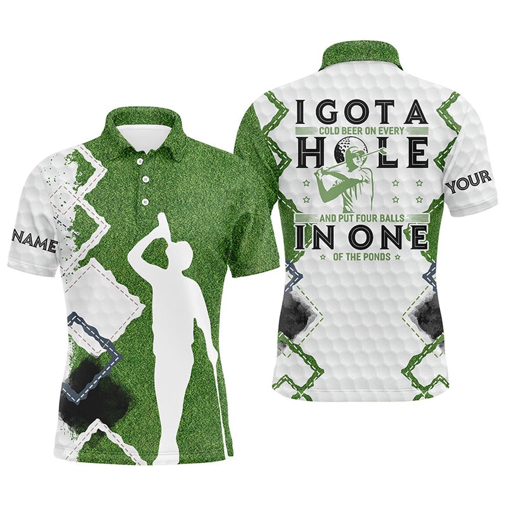 Green Golf Polos Shirts For Men Custom I Got A Cold Beer On Every Hole, Funny Golf Gift For Dad, Golf Polo Shirt, Golf Shirts Green Golf Polos Shirts For Men Custom I Got A Cold Beer On Every Hole, Funny Golf Gift For Dad, Golf Polo Shirt, Golf Shirts