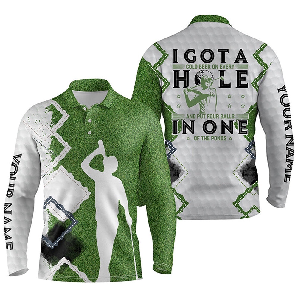 Green Golf Polos Shirts For Men Custom I Got A Cold Beer On Every Hole, Funny Golf Gift For Dad, Golf Polo Shirt, Golf Shirts Green Golf Polos Shirts For Men Custom I Got A Cold Beer On Every Hole, Funny Golf Gift For Dad, Golf Polo Shirt, Golf Shirts