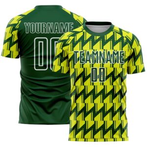 Green Neon Yellow White Sublimation Soccer Uniform&hellip;