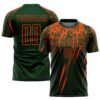 Green Orange Pinstripe Fade Fashion Sublimation Soccer Uniform Jersey, Custom Team Soccer Jersey Shirt Green Orange Pinstripe Fade Fashion Sublimation Soccer Uniform Jersey, Custom Team Soccer Jersey Shirt