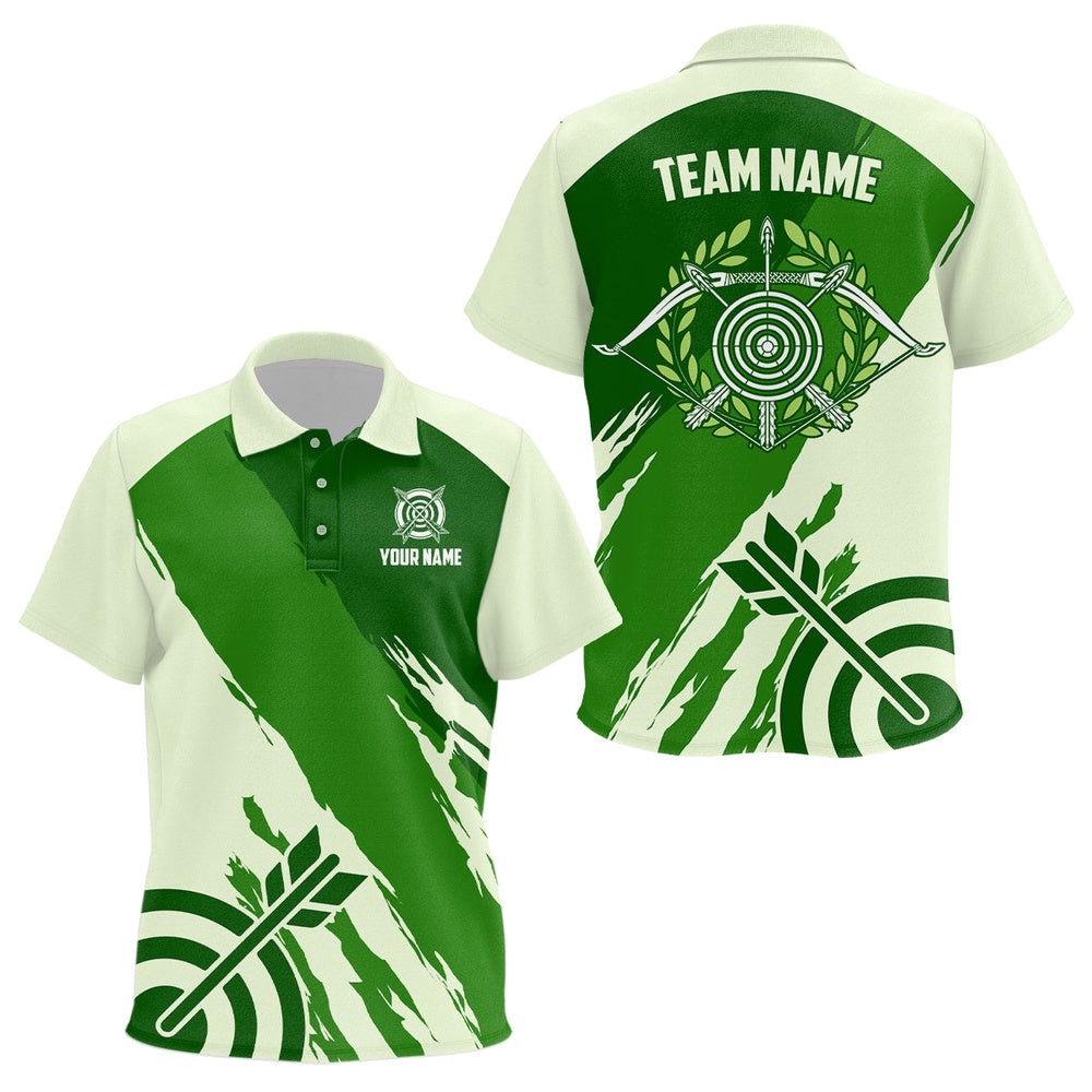 Green Polo Archery Polo Shirts Custom Archery Target Shirts, Archery Polo, Custom Archery Team Polo Shirt