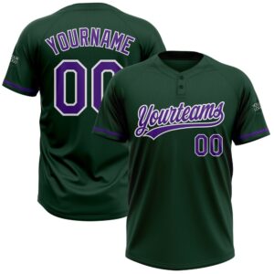 Green Purple White Two Button Unisex Softball&hellip;