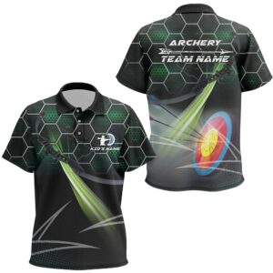 Green Target Archery Polo Shirts, Custom Name&hellip;