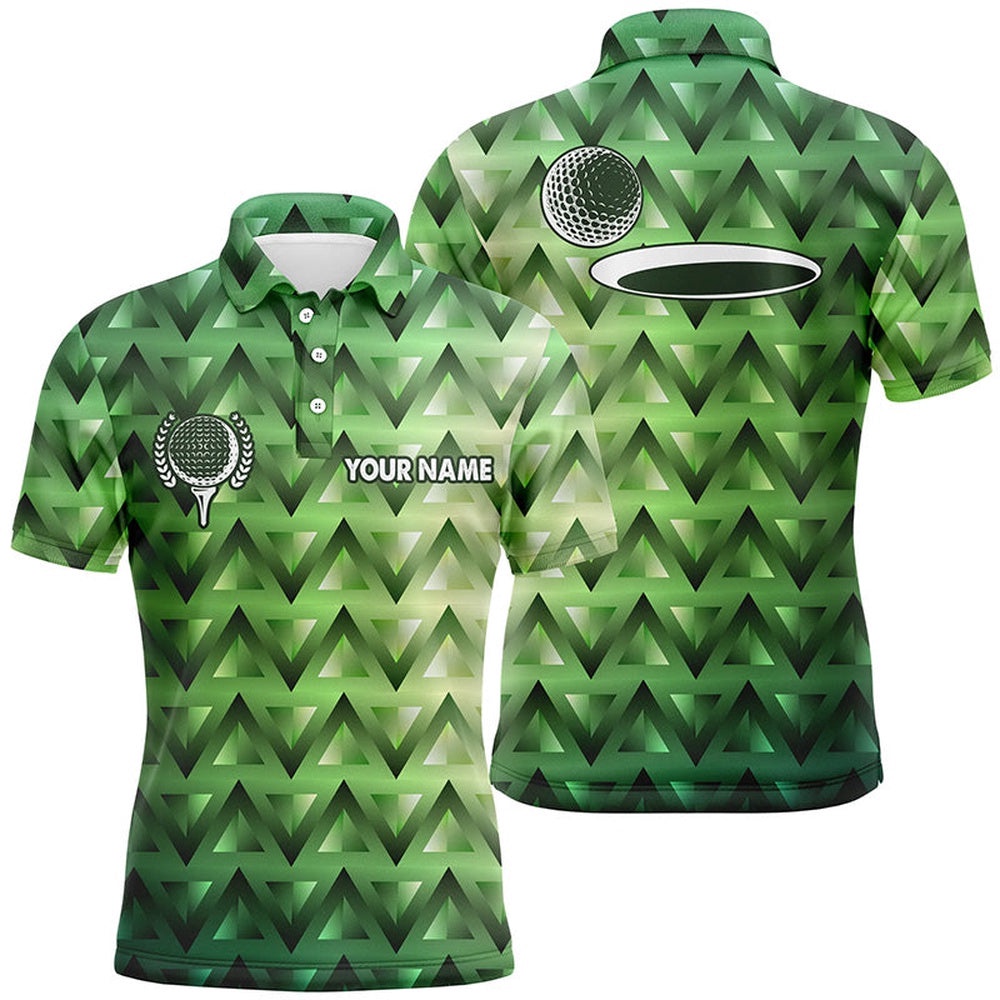 Green Triangle Pattern Men’s Golf Polo Shirts Custom Golf Tops For Men’s, Golf Polo Shirt, Golf Shirts Green Triangle Pattern Men’s Golf Polo Shirts Custom Golf Tops For Men’s, Golf Polo Shirt, Golf Shirts