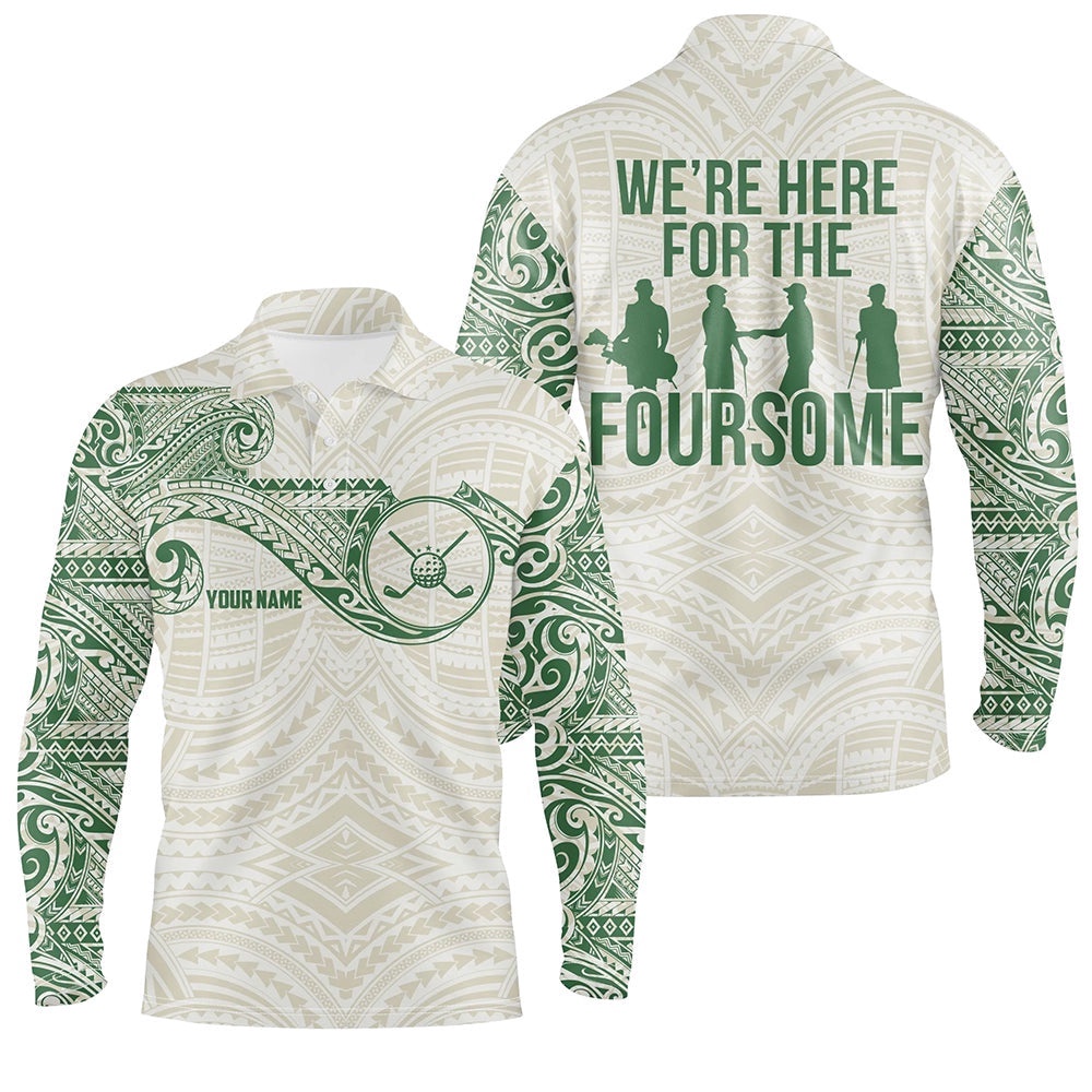 Green Tribal Pattern Men’s Golf Polo Shirts Custom Name We’Re Here For The Foursome Team Golf Apparel, Golf Polo Shirt, Golf Shirts Green Tribal Pattern Men’s Golf Polo Shirts Custom Name We’Re Here For The Foursome Team Golf Apparel, Golf Polo Shirt, Golf Shirts