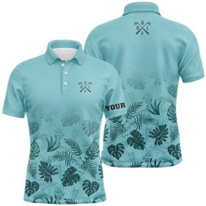 Green Tropical Men’s Golf Polo Shirts Custom&hellip;