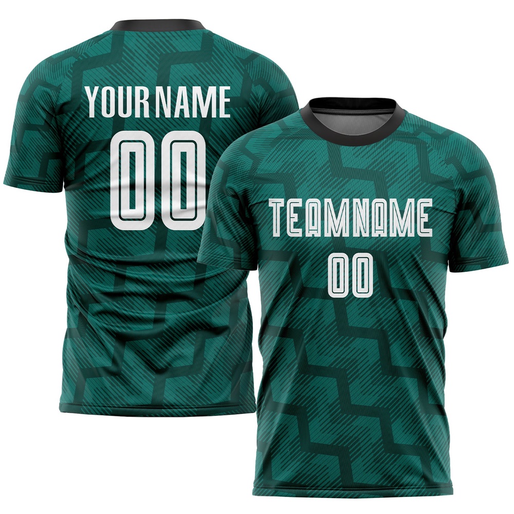 Green White Black Sublimation Soccer Uniform Jersey, Custom Team Soccer Jersey Shirt