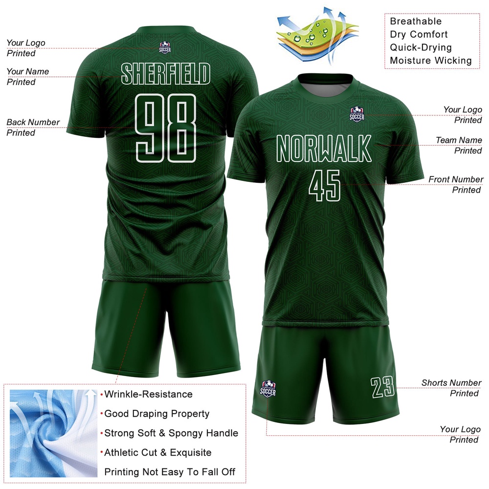 Green White Geometric Shapes Sublimation Soccer Uniform Jersey, Custom Team Soccer Jersey Shirt Green White Geometric Shapes Sublimation Soccer Uniform Jersey, Custom Team Soccer Jersey Shirt