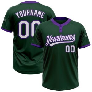 Green White Purple Two Button Unisex Softball&hellip;