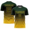 Green Yellow Lightning Sublimation Soccer Uniform Jersey, Custom Team Soccer Jersey Shirt