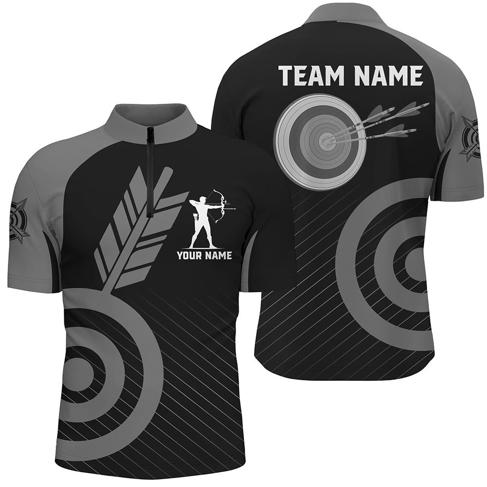 Grey Archery Jerseys For Men Custom Archery Jersey Shirts Team League Archery Shirts, Custom Archery Team Shirt