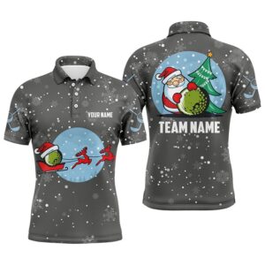 Grey Christmas Men’s Golf Polo Shirts With&hellip;