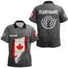 Grunge Canada Flag Target Archery Sets Men Polo Shirts Custom Patriotic Archery Jersey Attire, Custom Archery Team Polo Shirt