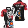 Grunge Texas Flag Target Archery Sets Men Polo Shirts Custom Patriotic Archery Jersey Attire, Custom Archery Team Polo Shirt