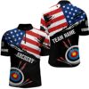 Grunge US Archery Men Jersey Shirts Custom Patriotic American Flag Shirts For Archer, Custom Archery Team Shirt
