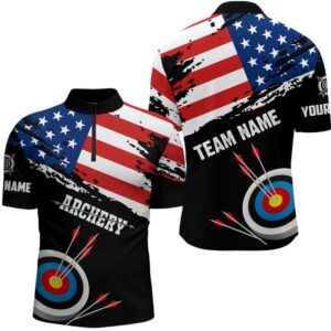 Grunge USA Flag Archery Shirts For Men&hellip;