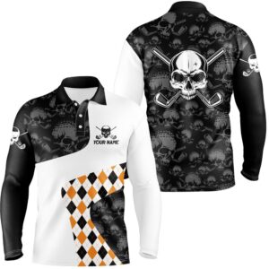 Halloween Orange Argyle Pattern Men s Golf Polo Shirt Skull Golf Shirts For Men Crazy Golf Gifts Golf Polo Shirt Golf Shirts 2 l5fzwi.jpg