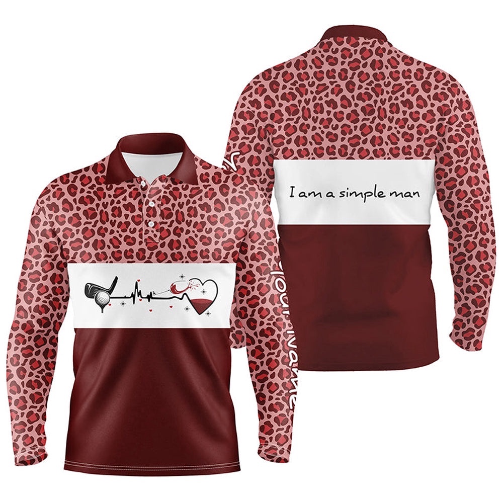 I Am A Simple Man Golf Men’s Polo Shirt, Red Leopard Golf Shirts For Men, Gifts For Wine Lovers, Golf Polo Shirt, Golf Shirts I Am A Simple Man Golf Men’s Polo Shirt, Red Leopard Golf Shirts For Men, Gifts For Wine Lovers, Golf Polo Shirt, Golf Shirts