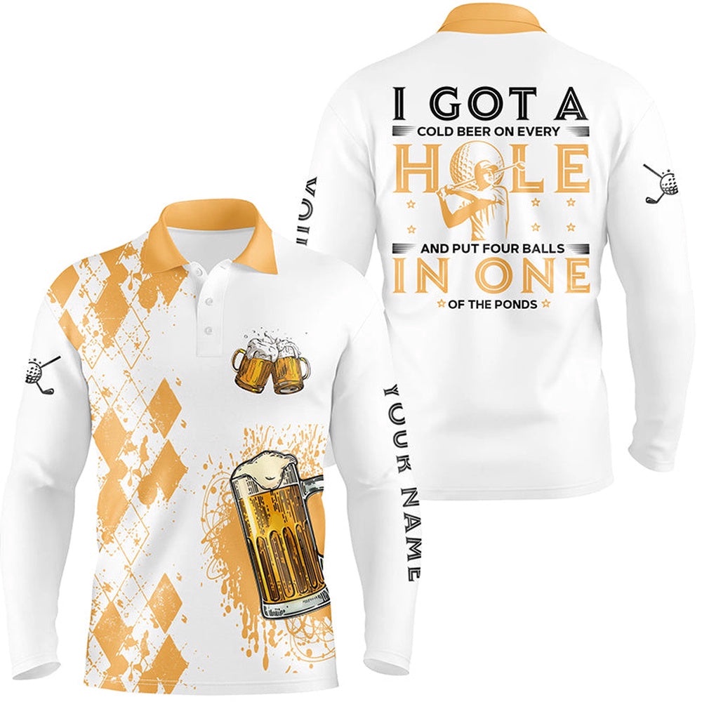 I Got A Cold Beer On Every Hole Yellow Argyle Men’s Golf Polo Shirts Beer Golf Shirts For Men, Golf Polo Shirt, Golf Shirts I Got A Cold Beer On Every Hole Yellow Argyle Men’s Golf Polo Shirts Beer Golf Shirts For Men, Golf Polo Shirt, Golf Shirts