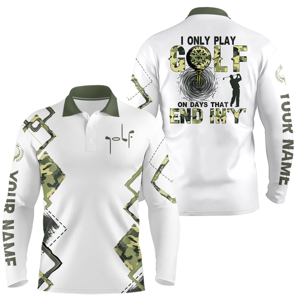 I Only Play Golf On Days That End In ‘Y’ Green Camo Men’s Golf Polo Shirts Golf Shirts For Men, Golf Polo Shirt, Golf Shirts I Only Play Golf On Days That End In ‘Y’ Green Camo Men’s Golf Polo Shirts Golf Shirts For Men, Golf Polo Shirt, Golf Shirts