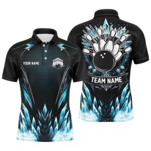 Icy Blue Light Mens Polo Bowling Shirts&hellip;