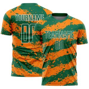 Kelly Green Bay Orange White Splash Sublimation&hellip;