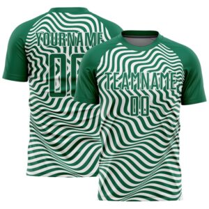Kelly Green Black White Wavy Lines Sublimation&hellip;