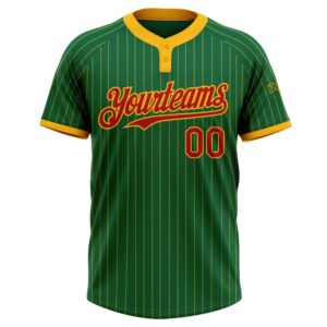 Kelly Green Gold Pinstripe Red Two Button Unisex Softball Jersey Custom Team Softball Jersey 2 zgcopi.jpg